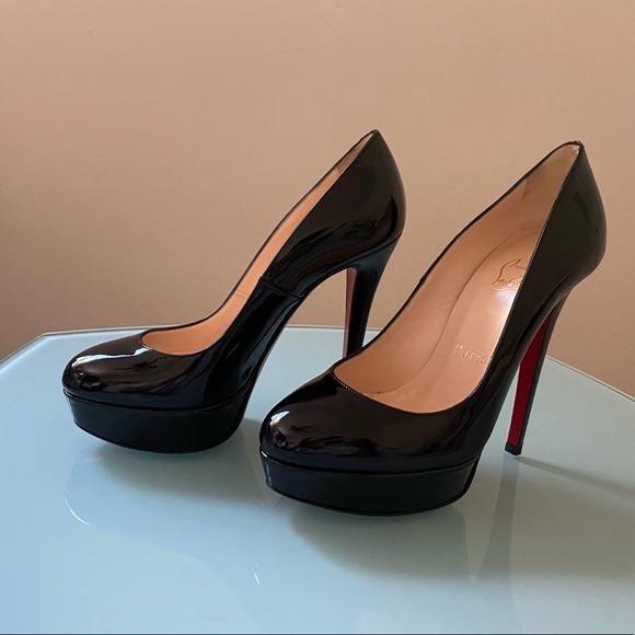 Authentic Christian Louboutin - Black Leather Bianca Platform Pumps Size 36 New - Picture 12 of 16